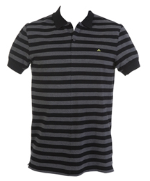 J Lindeberg Polo Bold Stripe Pique Black