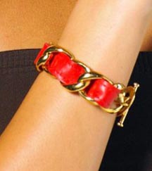 Bebe Red Chain Bracelet