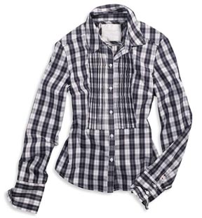 AE Plaid Tuxedo Pleat Shirt 