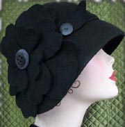 All Black Cloche Hat by Boring Sidney