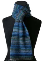 Andean Blue Alpaca Scarf from Novica