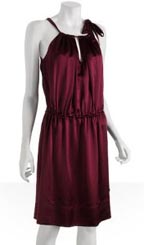 BCBG Max Azria \'Napa\' Wine Silk Charmeuse Halter Mini-Dress
