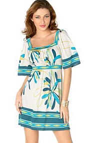 BCBG Square Neck Kimono Sleeved Dress