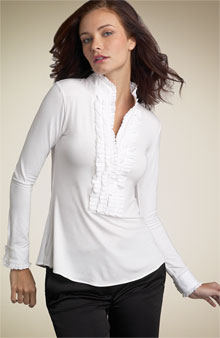 BCBG Max Azria Knit Tuxedo Shirt