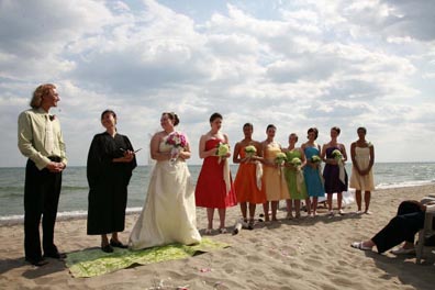 Ria\'s Wedding: Wedding Party and a Beach Blue Sky 