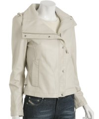 Pale Grey Lambskin \'Biker\' Short Jacket