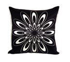 Black Sun Flower Nook Pillow at Satinbox