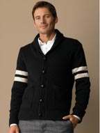 BR Monogram Varsity Shawl Collar Sweater