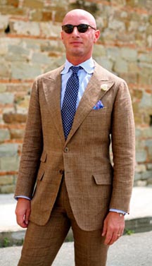 Brown Linen Suit. Photo Credit: The Sartorialist