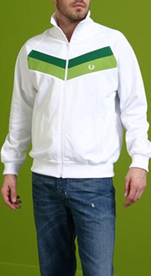 Fred Perry Chevron Track Jacket in White