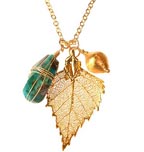 Chrysacola and Birch Leaf Necklace