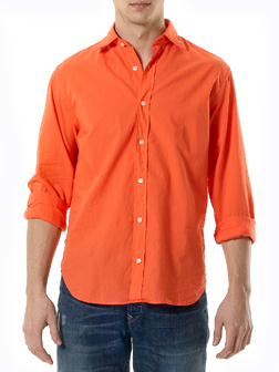 Slim Fit Cotton Voile Shirt by Hartford