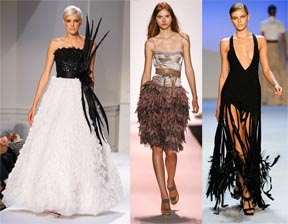 Feathers by Oscar de la Renta, BCBG, and Zac Posen