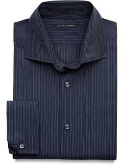 Fitted Pinpoint-Stripe French Cuff Shirt