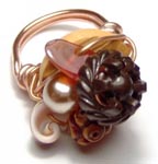 Hand Wrapped Vintage Gemstone Sculpture Ring