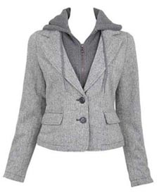 Herringbone Blazer with Hoodie