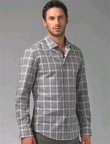 John Varvatos Cotton Plaid Sportshirt
