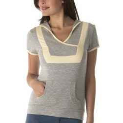 Jovovich-Hawk Short Sleeve Hoodie in Heather Grey