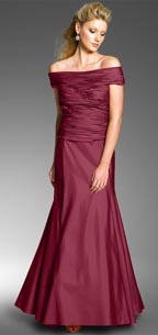  JS Collections Off Shoulder Shirred Taffeta Gown 