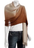 Kashmere Khaki Ombre Cashmere-Blend Shawl