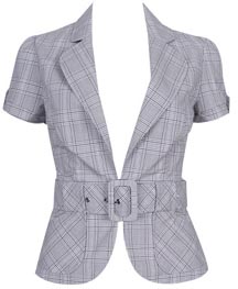 Leila Plaid Short Sleeved Blazer