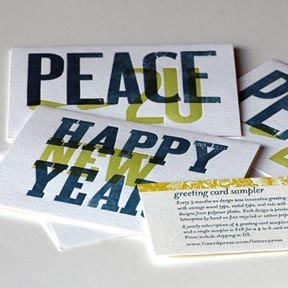 Letterpress cards by Lizard Press