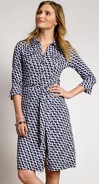 Long-sleeve chainlink shirtdress