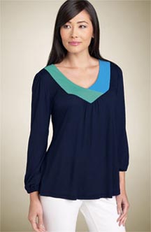  Me & Ko Printed V-Neck Tunic