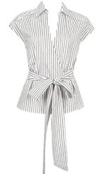 Nautical Stripe Woven Top with Bow