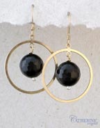 Onyx Hoop Earrings