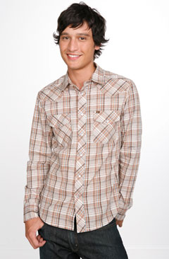  Taos Long Sleeve Brown Plaid Western