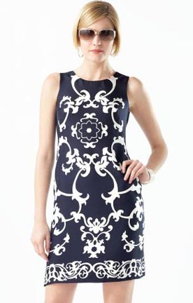 Silk Printed Dress at Banana Republic