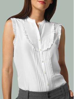 Sleeveless Ruffled Bib Top