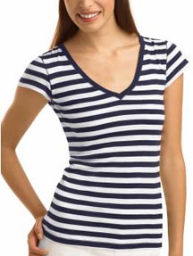 Striped V-Neck Tee