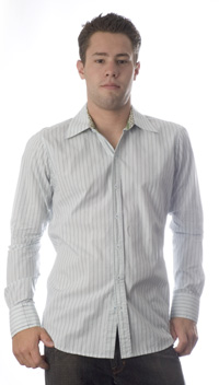 Trovata Gatsby Formal Shirt in Light Green Stripes