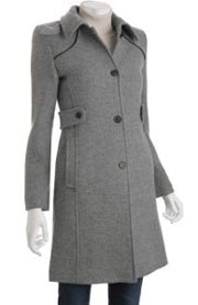 Via Spiga Smoke Grey Wool Blend Graphico Coat