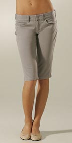 Vince Stone Washed Twill Knee Crop Shorts