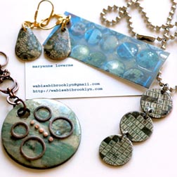 Necklaces, keychains, and earrings from Wasabi Brooklyn