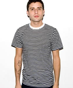 Poly Cotton Stripe Crew Neck