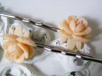 Cream Rose Bobby Pins