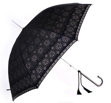 Eliza Black Devore Lace Umbrella