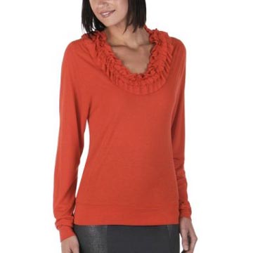 Go International Ruffled Neck Long Sleeve Top