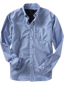 Fitted Gingham Checked Shirt at Gap