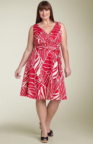 Suzi Chin Maggy Boutique Leaf Print Dress