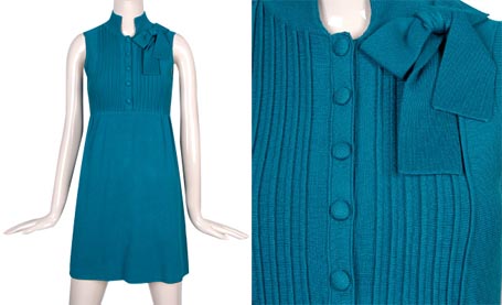 Teal Pintucked Lux Sweaterdress