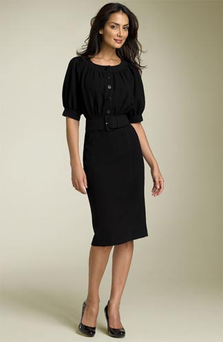 Calvin Klein Belted Crepe Dress