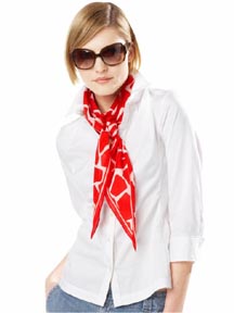 Giraffe Print Scarf in Vermillion