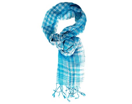 Check Lurex Long Scarf