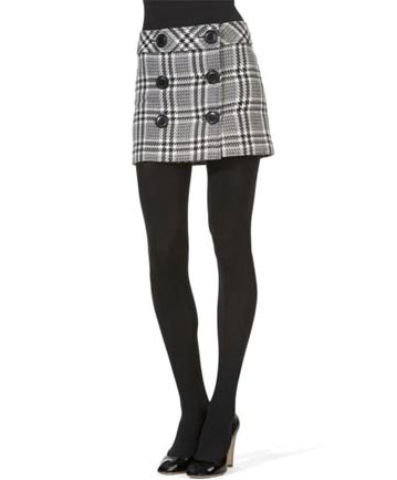 preppy skirt with tights and pumps