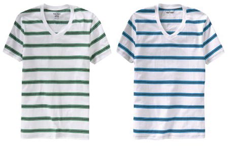 Vintage Inspired Stripe V-Neck Tees